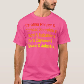 T-shirt Chili Pepper Names Hot List Types