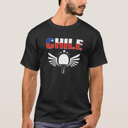 T-shirt Chili Ping Pong Chilien Table Tennis Team Soutien (Devant)