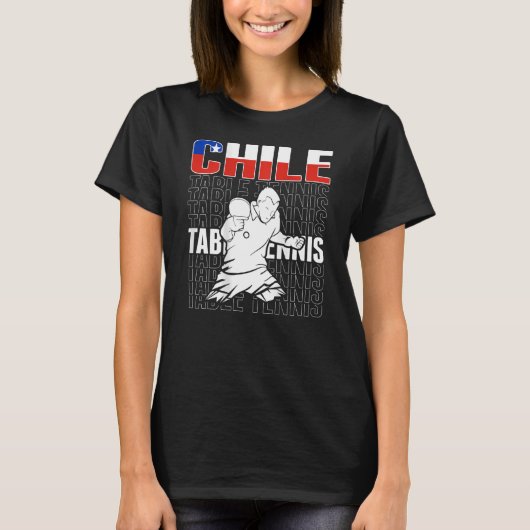 T-shirt Chili Tennis De Table Soutien Chilien Ping Pong Te (Devant)