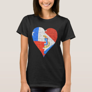 T-shirt Chilien Sint Maartener Drapeau Coeur
