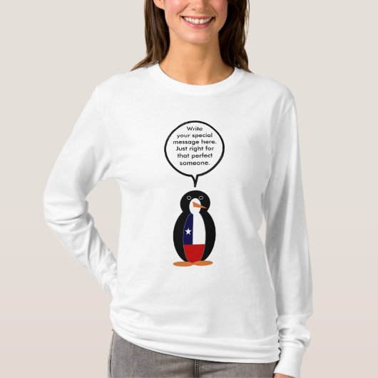 T-shirt Chilienne Parler de Mme Penguin Personnalisée (Devant)