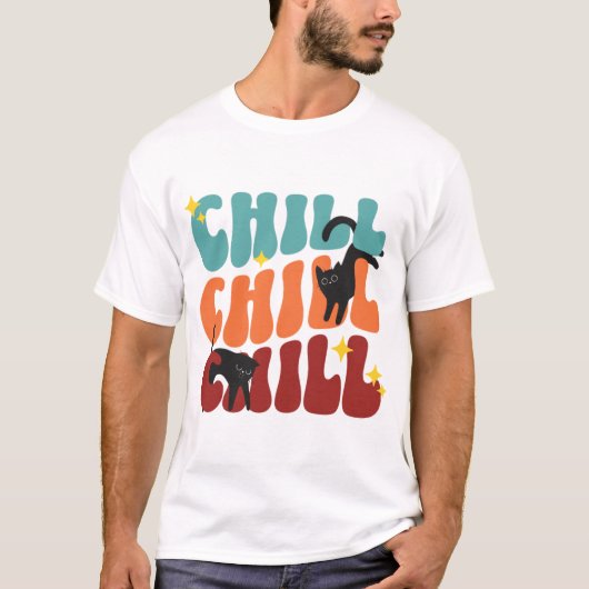 T-shirt Chill Chill 😺 Chill Chill - Chat noir esthétique (Devant)