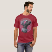 T-shirt Chill Funky Pensive Hipster Dog Hot Rose (Devant entier)