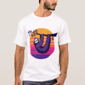T-shirt Chill like a Sloth - Retro Sunset Sloth (Devant)