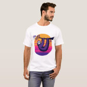 T-shirt Chill like a Sloth - Retro Sunset Sloth (Devant entier)