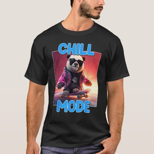 T-shirt Chill Mode Panda Bear Animal Cute Panda (Devant)