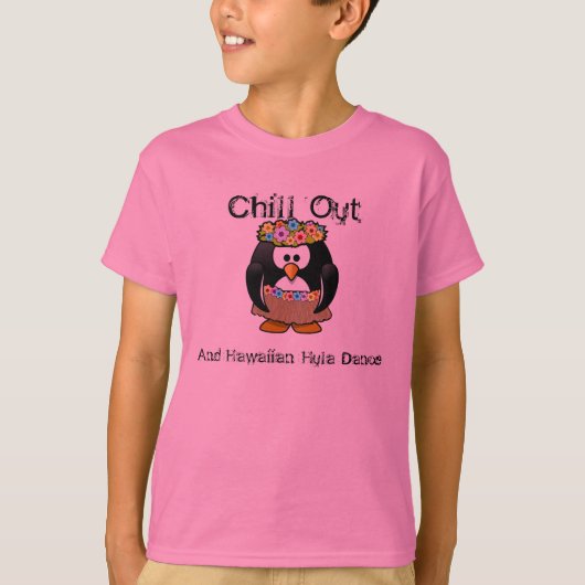 T-shirt Chill Out Penguin Hawaiian Hula Dance Aloha (Devant)