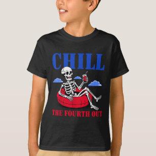 T-shirt Chill Out Quatrième Skeleton Usa Patriotique 4ème 
