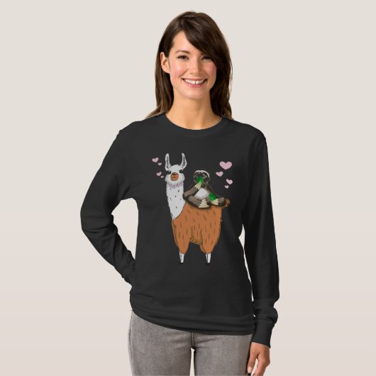T-shirt Chill Out Sloth Rides Llama Style Alpaca tendance (Devant entier)