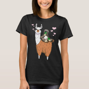 T-shirt Chill Out Sloth Rides Llama Style Alpaca tendance