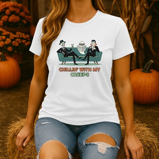 T-shirt Chillin Avec Mes Creeps Tee; Amis Mignons Hallowee