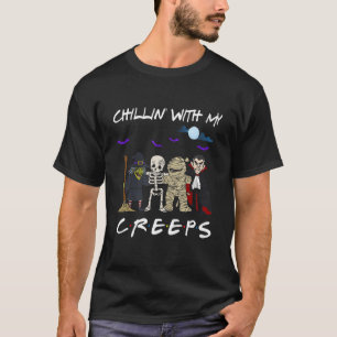 T-shirt Chillin Avec Mes Creeps Vampire Halloween Witch Sk