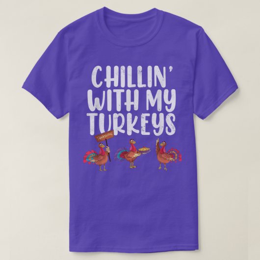 T-shirt Chillin' Avec Mes Dindons Drôle Thanksgiving Maman (Design devant)