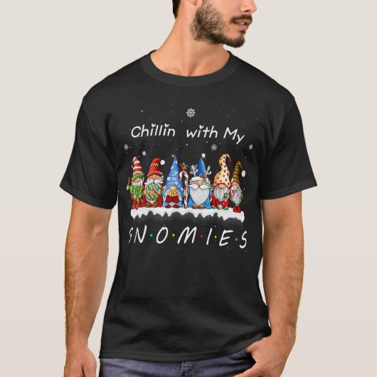 T-shirt Chillin Avec Mes Gnomes Drôle Gnome Noël Pama (Devant)
