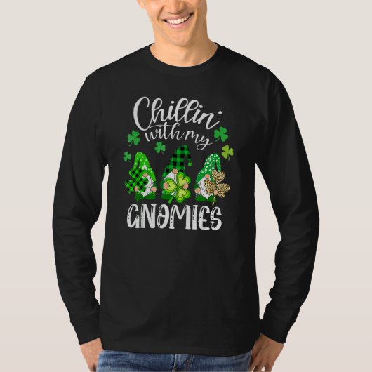 T-shirt Chillin Avec Mes Gnomes Leopard Buffalo Plaid St P (Devant)