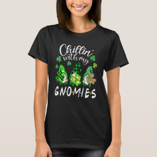 T-shirt Chillin Avec Mes Gnomes Leopard St Patrick Day Iri