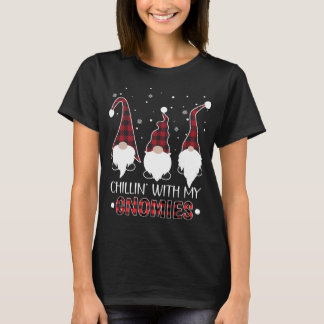 T-shirt Chillin Avec Mes Gnomies Buffalo Plaid Gnome Chris