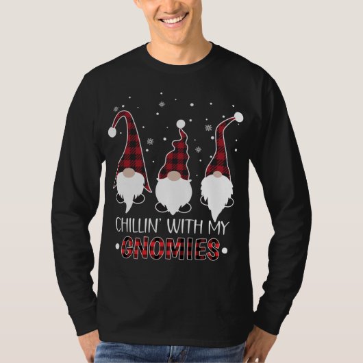 T-shirt Chillin Avec Mes Gnomies Buffalo Plaid Gnome Chris (Devant)