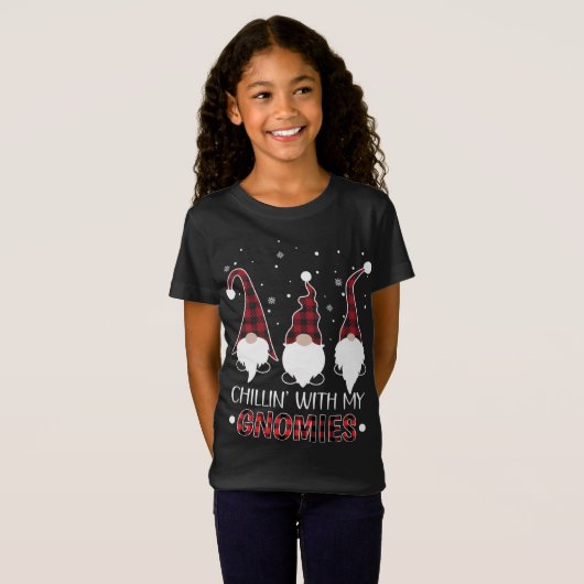 T-Shirt Chillin Avec Mes Gnomies Buffalo Plaid Gnome Chris (Devant entier)