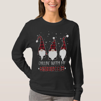 T-shirt Chillin Avec Mes Gnomies Buffalo Plaid Gnome Chris
