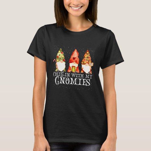 T-shirt Chillin' Avec Mes Gnomies Garden Gnome Christmas P (Devant)