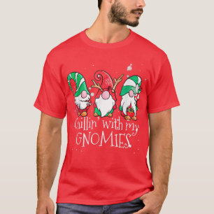T-shirt Chillin Avec Mes Gnomies Garden Gnome Christmas Pa