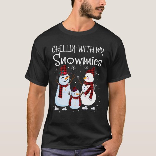 T-shirt Chillin Avec Mes Neiges Famille Pajamas Snowman Ch (Devant)
