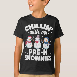 T-shirt Chillin avec mes neiges mignon Snowman laide Noël