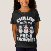 T-Shirt Chillin avec mes neiges mignon Snowman laide Noël (Devant)