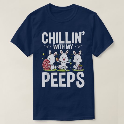T-shirt Chillin Avec Mes Peeps Enseignant Lapin De Pâques (Design devant)