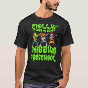 T-shirt Chillin avec mon Citrouille Zombie Skeleton Dab Pr