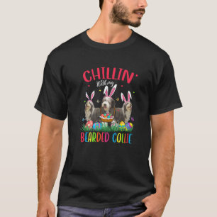 T-shirt Chillin' Avec Mon Collie Arboré Oeufs De Pâques Jo