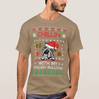 T-shirt Chillin Avec Mon Français Bulldog Père Noël Ugly C
