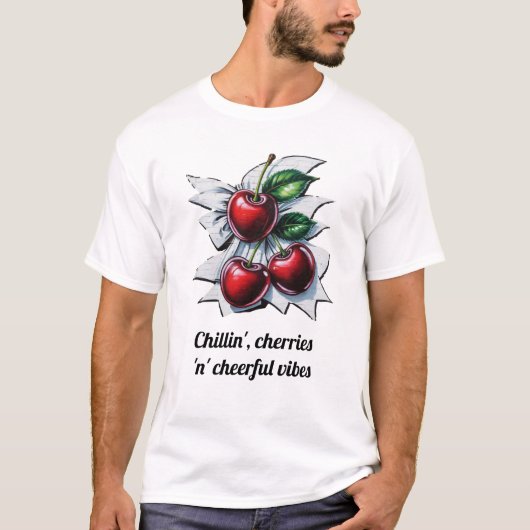 T-shirt Chillin', Cherries 'n' Vibes joyeuses Street Art (Devant)