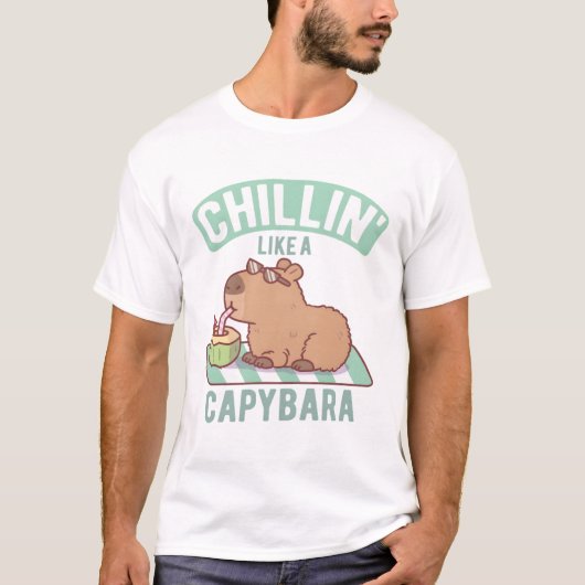 T-shirt Chillin Comme Une Capybara Drôle (Devant)