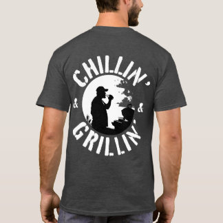T-shirt Chillin’ & Grillin’ Timbre blanc avant et arrière