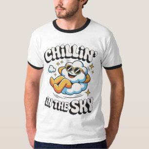 T-shirt Chillin' in the Sky Retro Cloud Design pour l'été