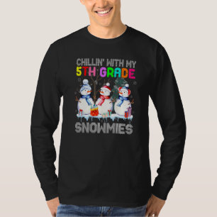 T-shirt Chillin' with My 5th Grade Snowmies Père Noël Ense