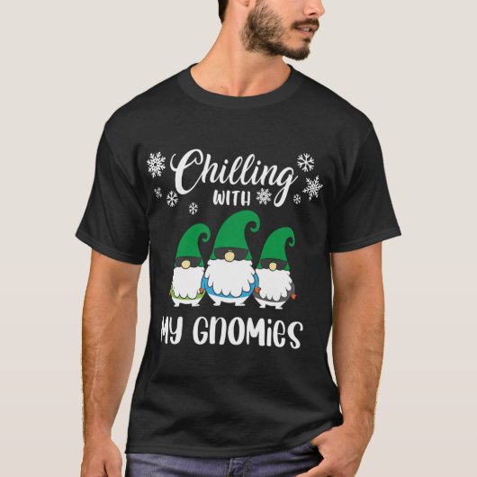 T-shirt Chillin with My Gnomies Christmas Funny Gnomes Squ (Devant)
