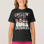 T-shirt Chillin' With My Snowmies Funky Snowman Christmas<br><div class="desc">fête et amusante famille Noël groupe de design assorti qui dit "Chillin avec mes neiges",  pour fille,  fils,  maman,  papa,  grand-mère,  grand-père,  petits-enfants,  famille et amis,  amateurs de neige,  pour noël</div>