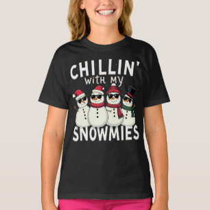 T-shirt Chillin' With My Snowmies Funky Snowman Christmas