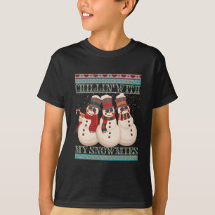 T-shirt Chillin' With My Snowmies Ugly Christmas Snowman