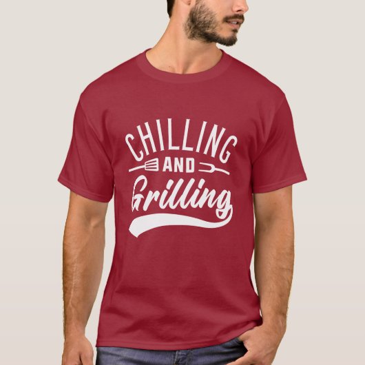 T-shirt Chilling And Grilling (Devant)