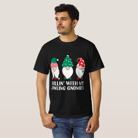 T-shirt Chilling Avec Mon Bowling Gnomies PJ Fun Gnome Pun (Devant entier)