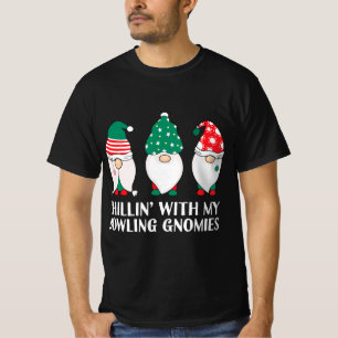 T-shirt Chilling Avec Mon Bowling Gnomies PJ Fun Gnome Pun