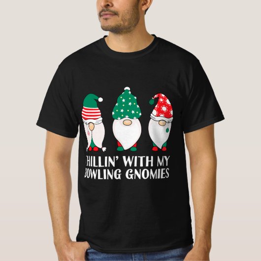 T-shirt Chilling Avec Mon Bowling Gnomies PJ Fun Gnome Pun (Devant)