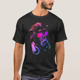 T-shirt Chimie De Singe Avec Lunettes De Soleil Et Casque 