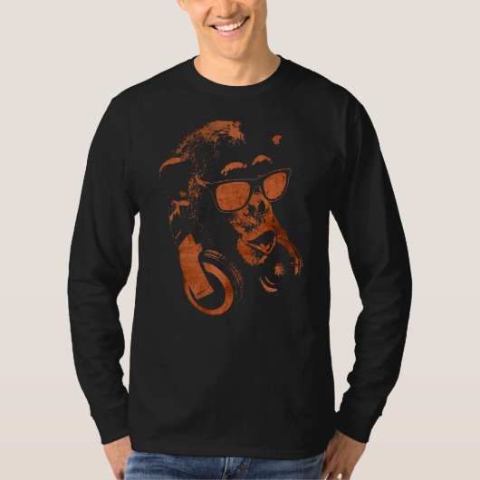 T-shirt Chimie De Singe Avec Lunettes De Soleil Et Casque (Devant)