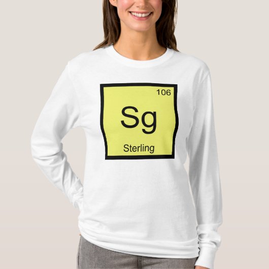 T-shirt Chimie Élément Nom Sterling Table Périodique (Devant)