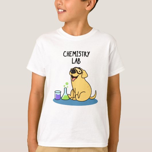 T-shirt Chimie Lab Funny Labrador Chien Pun (Devant)